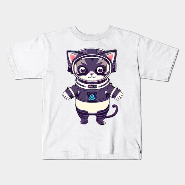 Astronaut cat outer space Kids T-Shirt by IDesign23